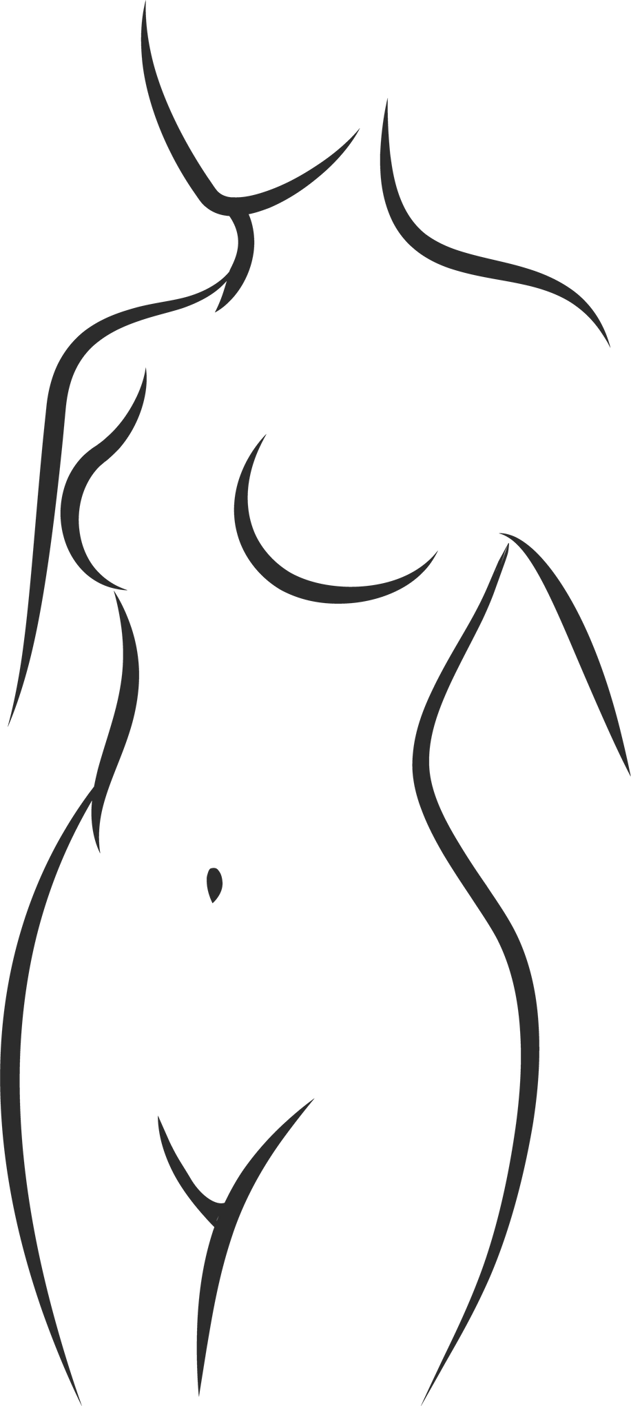 Female nude drawing. Woman beauty line symbol